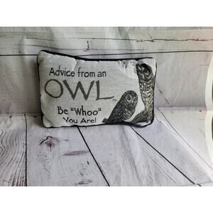 Owl Woven Tapestry Decorative Pillow Double SIded Advice Life's A Hoot